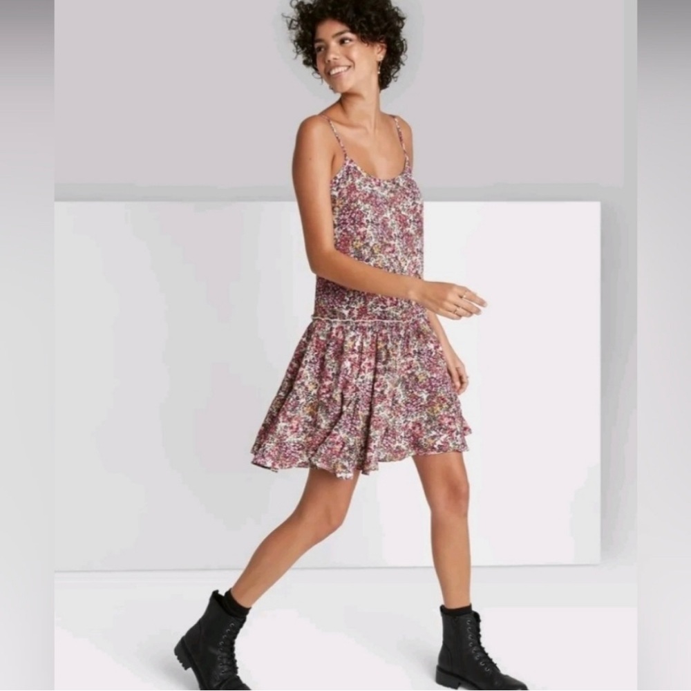 Wild Fable Floral Boho Ruffle Drop Waist Oversize Sundress Size XL